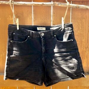Angels Black Denim Shorts